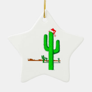 Kaktus-Weihnachtsbaum-Stern-Verzierung Keramik Ornament