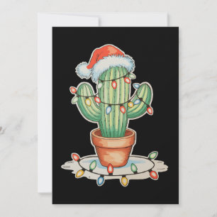Kaktus Weihnachtslichter Xmas Lustige Ferien Famil Feiertagskarte