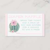 Kaktus-Windel-Raffle-Tickets