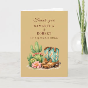 Kaktus Wüste Arizona Kakteen Cowboy Hochzeit Dankeskarte