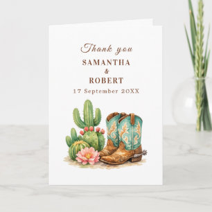 Kaktus Wüste Arizona Kakteen Cowboy Hochzeit Dankeskarte