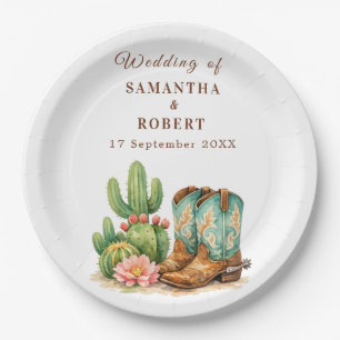 Kaktus Wüste Arizona Kakteen Cowboy Hochzeit  Pappteller