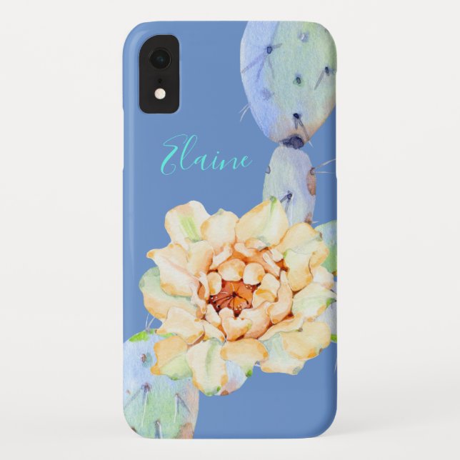 Kaktus Wüste Blume Aquarell lila Peach Case-Mate iPhone Hülle (Rückseite)