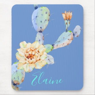 Kaktus Wüste Blume Aquarell lila Peach Mousepad