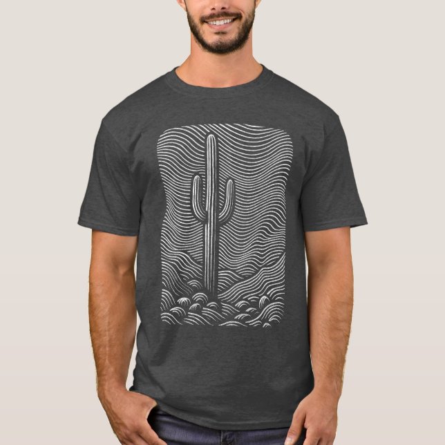 Kaktus Wüsten Design T-Shirt (Vorderseite)