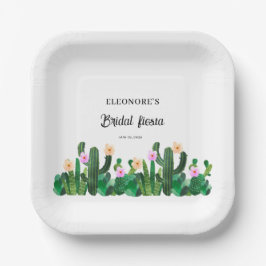 Kaktusblüten Braut-Fest Pappteller