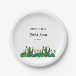 Kaktusblüten Braut-Fest Pappteller