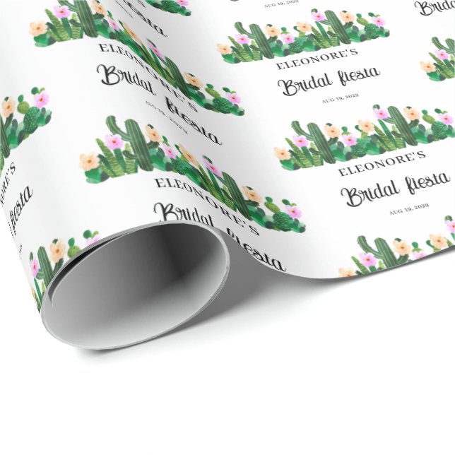 Kaktusblüten Braut-Fiesta  Geschenkpapier (Rolleneckpunkt)