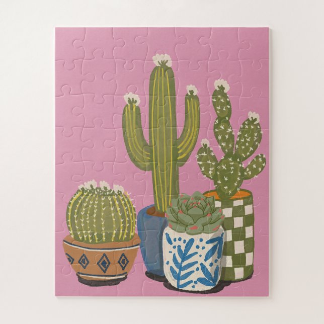 Kaktusblüten Rosa Puzzle (Vertikal)