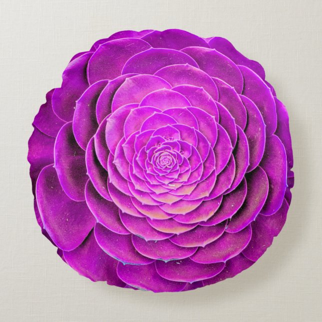 Kaktusblütendesign Rundes Kissen (Vorderseite)