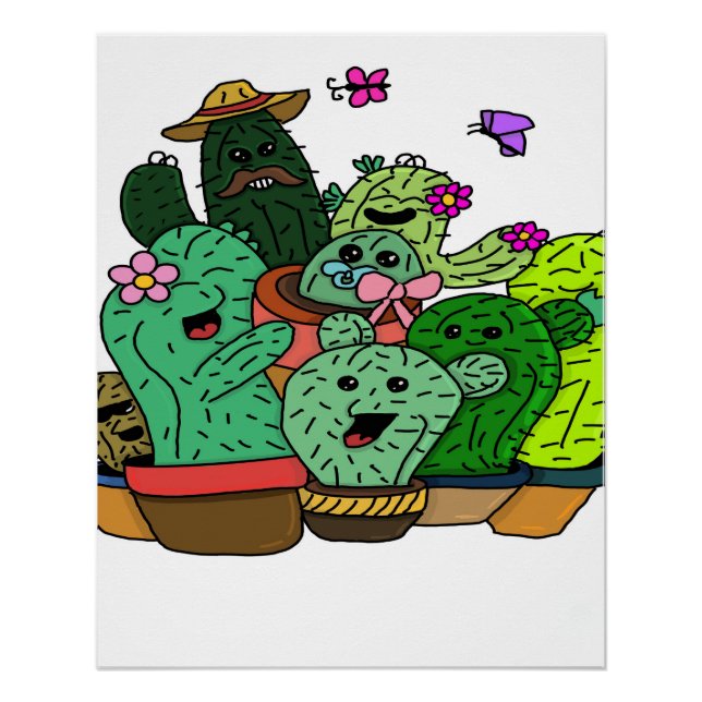 Kaktusfamilie Poster (Vorderseite)