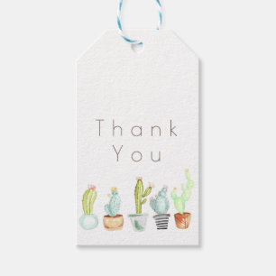 Kaktusgarten Wasserfarben Danke Geschenkanhänger