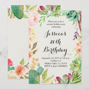 Kaktusgeburtstagseinladung Einladung