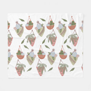 Kaktushängekörbe Botanische Blumen Fleecedecke