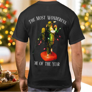Kaktuskerze mit festlichen Weihnachtslichtern T-Shirt