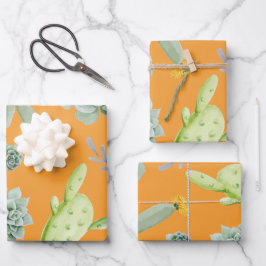 Kaktusmuster 11 geschenkpapier set
