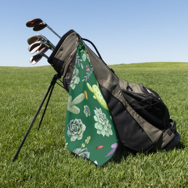 Kaktusmuster 3 golfhandtuch (Gras)