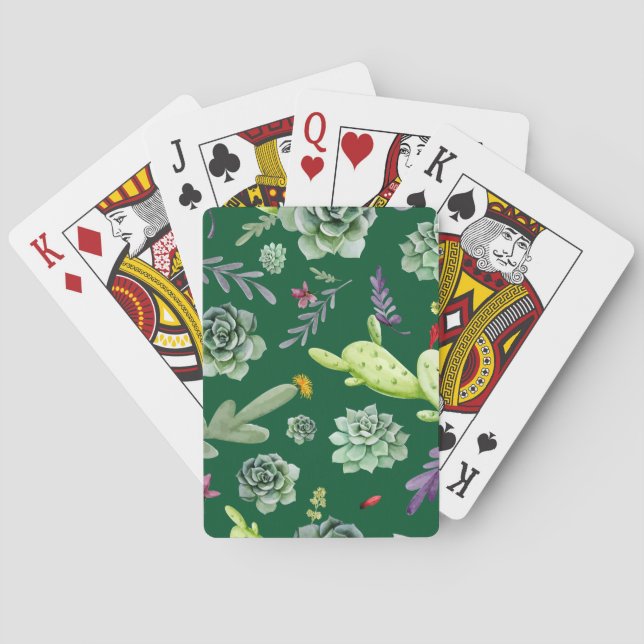 Kaktusmuster 3 spielkarten (Rückseite)