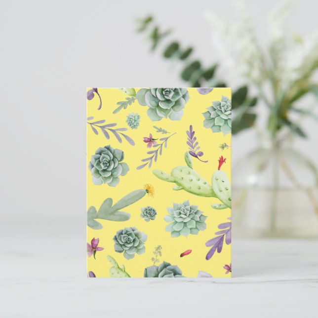 Kaktusmuster 9 postkarte (Stehend Vorderseite)