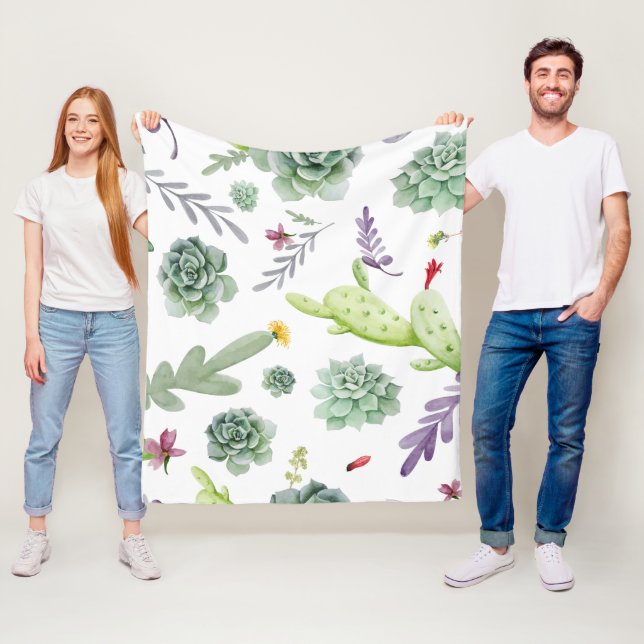 Kaktusmuster Fleecedecke (Beispiel)