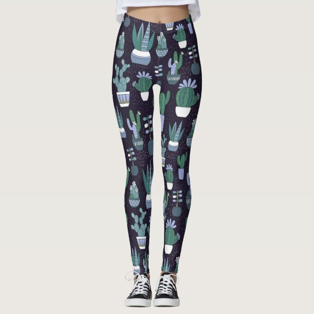 Kaktusmuster Leggings (Vorderseite)