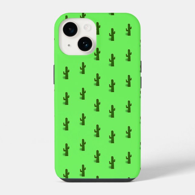 Kaktuspflanze auf hellgrün iPhone hülle (Rückseite)