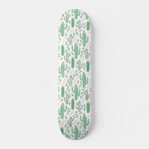 Kaktuspflanze Grün Lila Muster Skateboard
