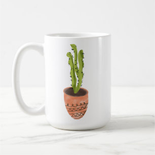 Kaktuspflanze Terrakotta Handgezeichnet Kaffeetasse