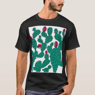 Kaktuspflanze, vintage grün nahtloses Muster. T-Shirt