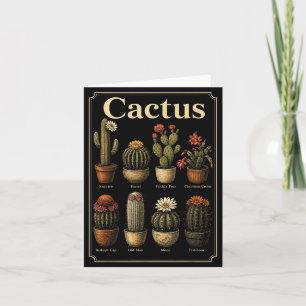 Kaktustypen-Diagramm Retro Botanischer Pflanzenlie Karte