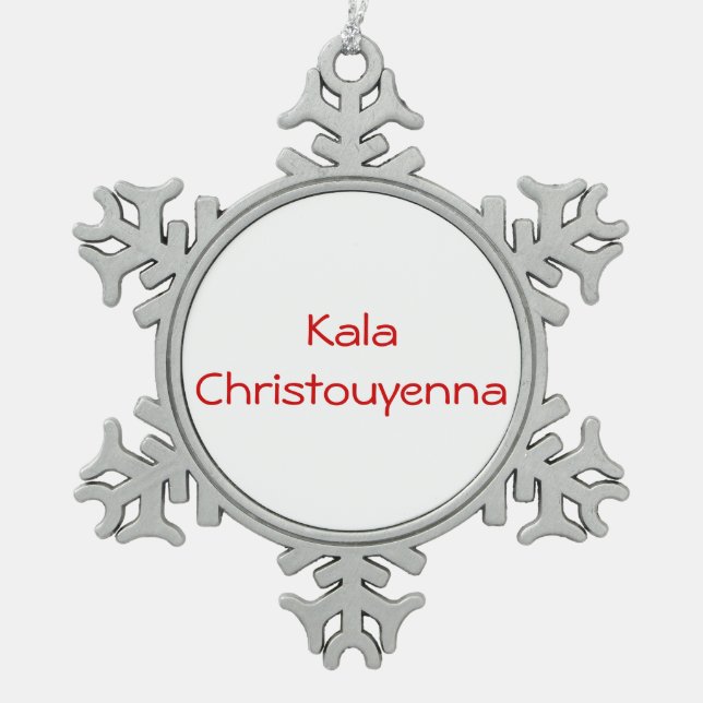 Kala Christouyenna - Verzierung Schneeflocken Zinn-Ornament (Vorderseite)