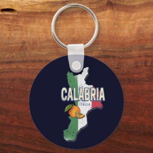 Kalabrien Italien Retro Region Karte Vintag Souven Schlüsselanhänger
