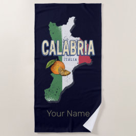 Kalabrien Italien Retro Region Karte Vintag Souven Strandtuch