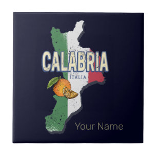 Kalabrien Italien Retro-Regionskarte Vintage-Souve Fliese