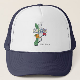 Kalabrien Italien Retro-Regionskarte Vintage-Souve Truckerkappe
