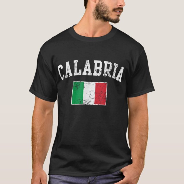Kalabrien Italienische Flagge Italienische Vintage T-Shirt (Vorderseite)