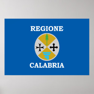 Kalabrien, italienische Flagge Poster