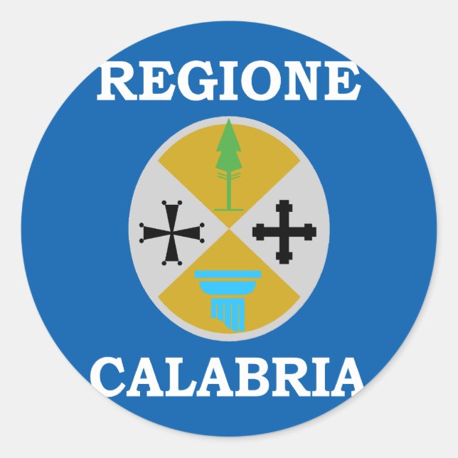 Kalabrien, italienische Flagge Runder Aufkleber (Vorderseite)