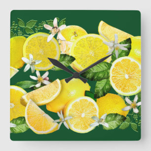 Kalabrien-Zitronen Quadratische Wanduhr