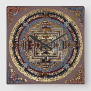 Kalachakra Mandala Eine Mauer Quadratische Wanduhr