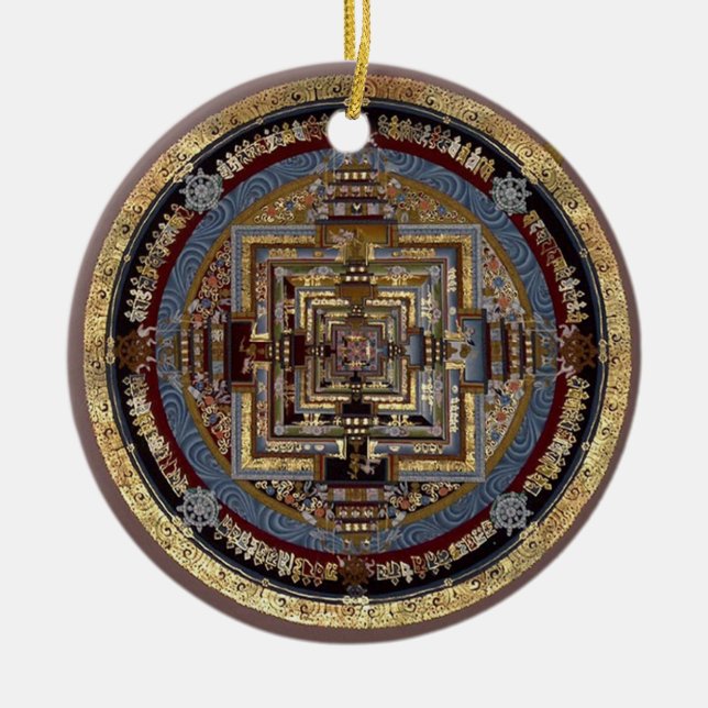 Kalachakra Mandala eine Verzierung Keramikornament (Vorne)
