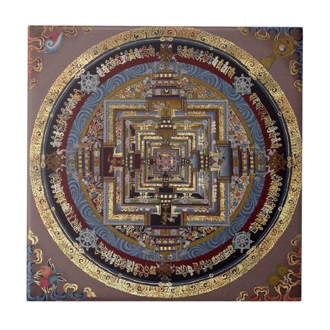 Kalachakra Mandala Fliese (Vorderseite)