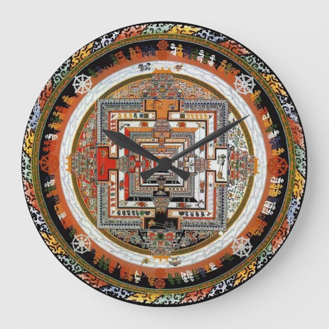 Kalachakra Mandala Große Wanduhr (Vorderseite)