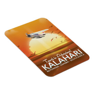 Kalahari-Wüsten-Abenteuer-Reiseposter Magnet