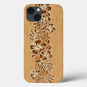 Kalaheo Hawaiian Hibiskus Tapa Imitats Koa Wood Case-Mate iPhone Hülle