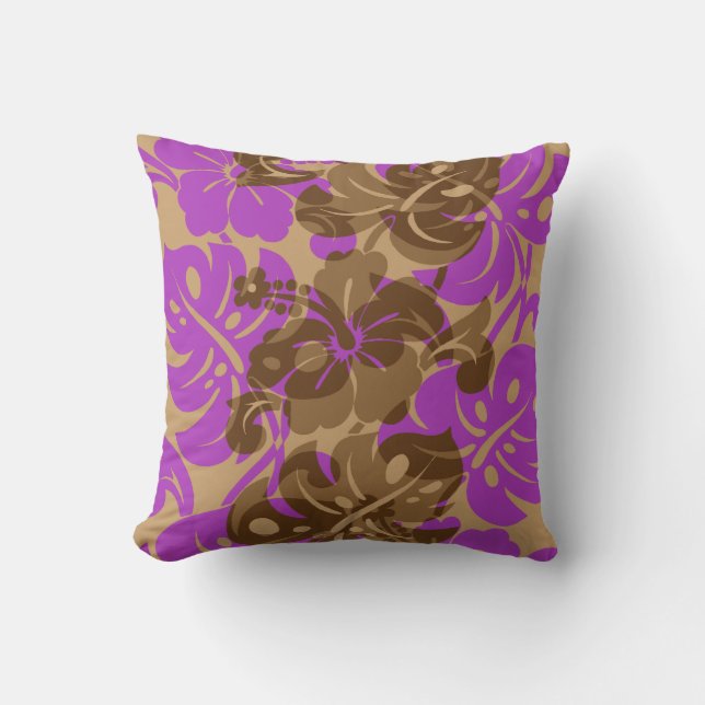 Kalakaua Border Hawaiian Hibiskus Pillows Kissen (Vorderseite)