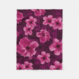 Kalalau Tapa-tropischer hawaiischer Hibiskus Fleecedecke