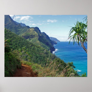 Kalalau-Wanderkarte Poster