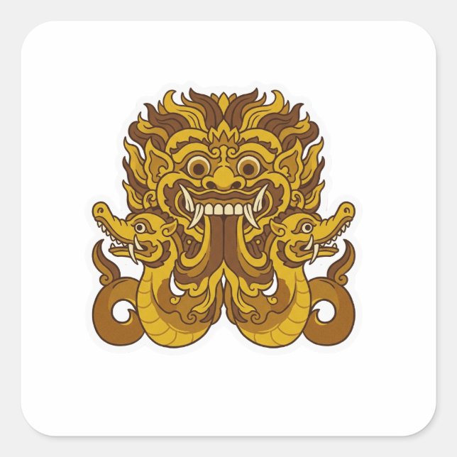Kalamakara Quadratischer Aufkleber (Vorderseite)