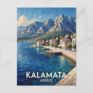 Kalamata Griechenland Messinischer Golf Berg Reise Postkarte